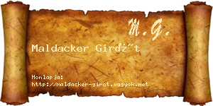 Maldacker Girót névjegykártya